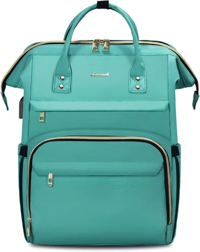 Miniatura 29 de LOVEVOOK Mochila para laptop para mujer con bolsillo gigante para vasos, mochila de viaje impermeable de 15.6 pulgadas, bolsa de computadora