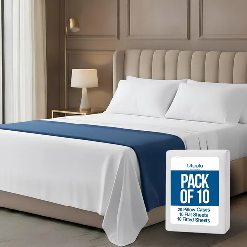 Miniatura 10 de Utopia Bedding Juego de sábanas de tamaño King, paquete a granel de 8 sábanas, microfibra suave cepillada, bolsillos profundos, resistente al