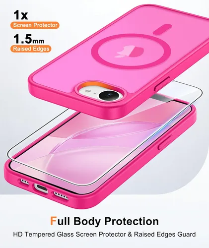 Miniatura 182 de FNTCASE Funda para iPhone 17 Pro: Fundas delgadas translúcidas de color azul claro compatibles con MagSafe, protección completa de la cámara