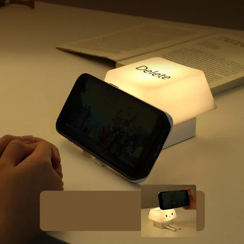 Miniatura 5 de Creative Deletes Keycap Lamp USB Rechargeable Moods Light with Adjustable Brightness Phone Holder for Bedroom Dorm Pink