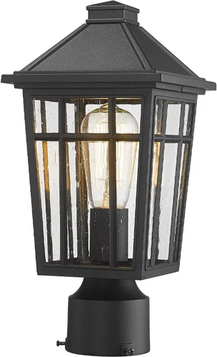 Miniatura 17 de Darkaway Luces de Poste para Exteriores Accesorio de Luz de Poste de Lámpara, Carcasa de Aluminio Impermeable con Vidrio de Efecto Ondas de Agua