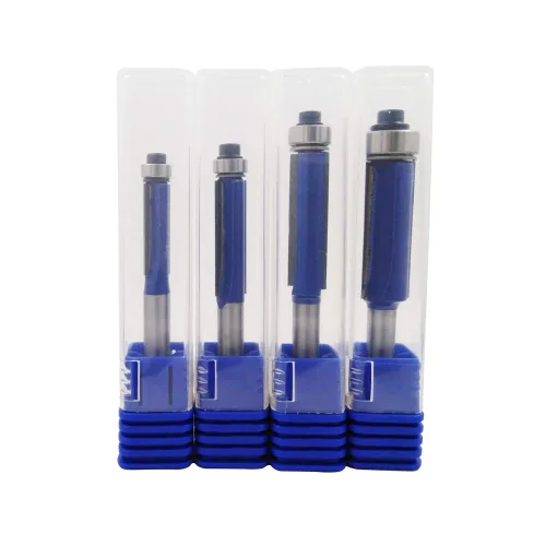Miniatura 9 de Wolfride Juego de 4 brocas de enrutador de corte a ras 1/4 pulg. con cojinete superior Broca de enrutador de corte a ras con cojinete superior