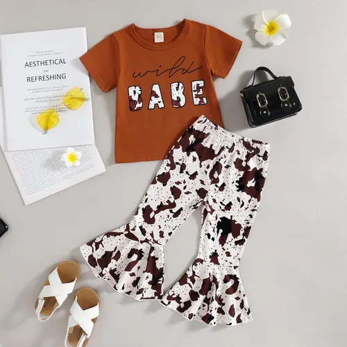 Miniatura 24 de Eadrioss Ropa para bebé niña pequeña, traje de campana de manga corta, camisa de flores para niños, pantalones florales acampanados, ropa de verano