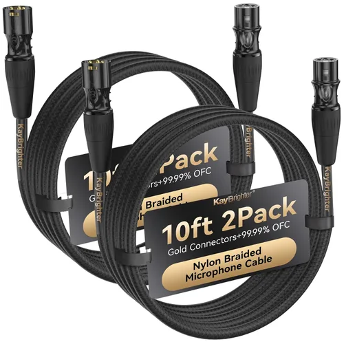 Miniatura 9 de XLR Cables de 3.3 pies, cable de micrófono profesional sin ruido, conectores dorados Rean-Neutrik, cable de micrófono equilibrado, 99.99% OFC, cable