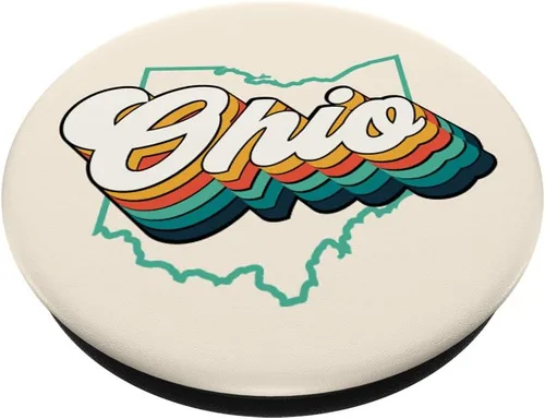 Miniatura 2 de Enchufe vintage Ohio Pop Retro 70s 80s Regalo de orgullo del hogar – PopSockets agarre y soporte para teléfonos y tabletas
