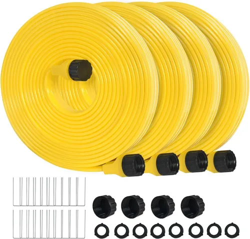 Miniatura 9 de Manguera de riego de 15 pies, paquete de 3, manguera corta flexible para rociadores para patio, sistema de manguera de riego por goteo de césped