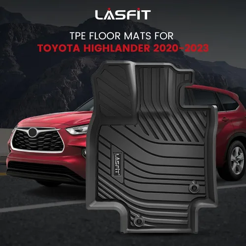 Miniatura 9 de LASFIT Alfombrillas para Toyota Highlander 2020-2025 2026 de 8 asientos (no para híbridos) para todo tipo de clima, revestimiento de suelo de TPE