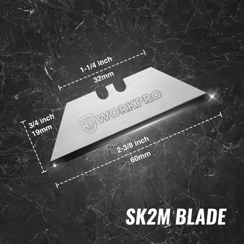 Miniatura 4 de WORKPRO - Cuchillas de cuchillo utilitario premium, SK2M con revestimiento de diamante TAC, paquete de 10 cuchillas de repuesto con dispensador