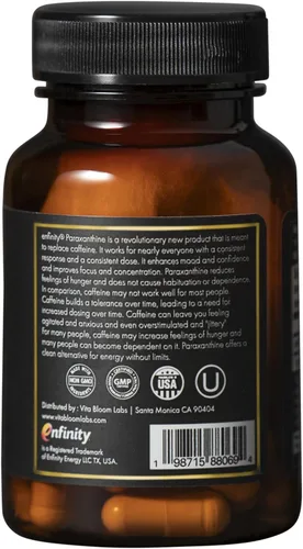 Miniatura 10 de Enfinity Cápsulas de Paraxantina, Energía Limpia y Concentración, Alternativa a la Cafeína 200 mg por Cápsula 30 Cápsulas por Botella