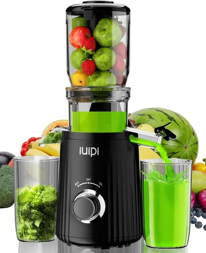 Exprimidor de prensa en frío, máquinas exprimidoras de masticación lenta para verduras y frutas enteras, canal de alimentación de 4.3 pulgadas, sin