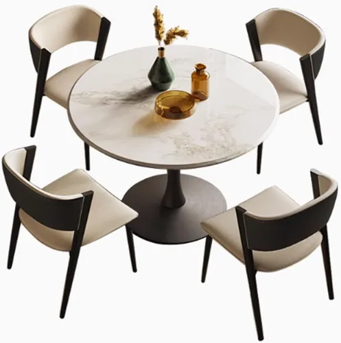 Miniatura 10 de YVYKFZD 5 Piece Kitchen Dining Table Set, Small Office Reception Room Club Table, Round Conference Table for 4, Simple Conference Room Table and