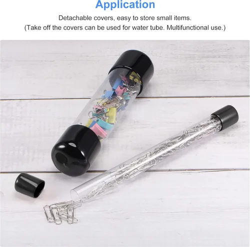 Miniatura 5 de MECCANIXITY Tubo de Almacenamiento Transparente 23x25mm Pequeño Tubo de Plástico Redondo con Tapas Botella Contenedor Rígido 300mm/12 Pulgadas
