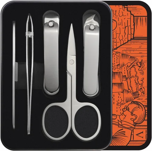 Konovo - Juego de 5 piezas de cortaúñas, juego de manicura de acero inoxidable, kit de aseo de uñas de viaje para hombres y mujeres, cortaúñas para