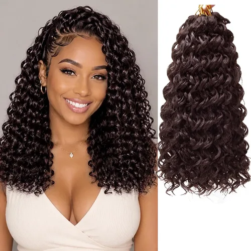 Miniatura 12 de GoGo Curl Crochet Hair 18 pulgadas onda de agua pelo sintético bohemio ganchillo trenzado jengibre onda profunda extensiones de cabello trenzado