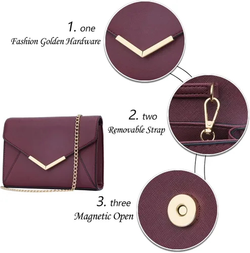 Miniatura 2 de KKXIU Elegante bolso de mano de piel sintética para mujer, para fiesta, boda, baile de graduación