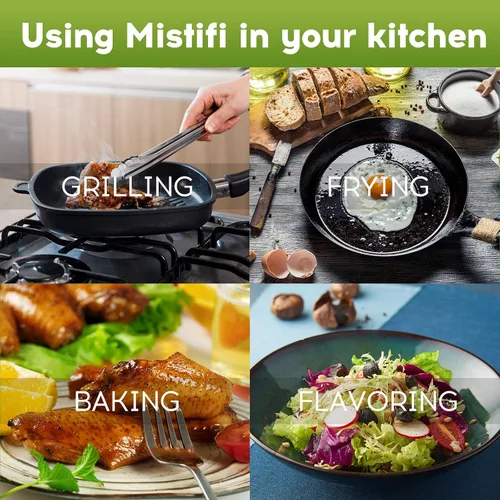 Miniatura 4 de Mistifi Oliver - Pulverizador de aceite para cocinar, botella de spray de 12 onzas, dispensador de aceite recargable sin aerosol, estilo ensalada