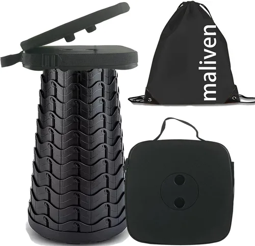Miniatura 8 de Taburete plegable con asiento acolchado, taburete plegable portátil fácil de transportar para adultos, taburete plegable rápido resistente con bolsa