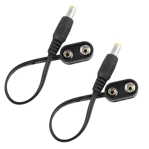 Miniatura 8 de Mr.Power Conector de batería de 9 V con clip, cable de alimentación con conector a presión de 2,1 mm x 5,5 mm para pedal de efectos de guitarra
