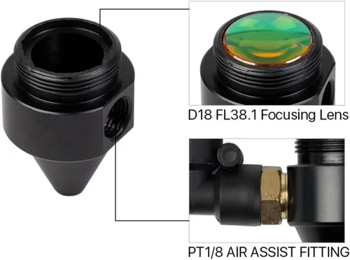 Miniatura 7 de FONLAND Dia de la boquilla del laser del CO2. 59.1 ft m FL38.0.039 in para la cabeza del laser y la máquina de grabado del cortador del laser del CO2