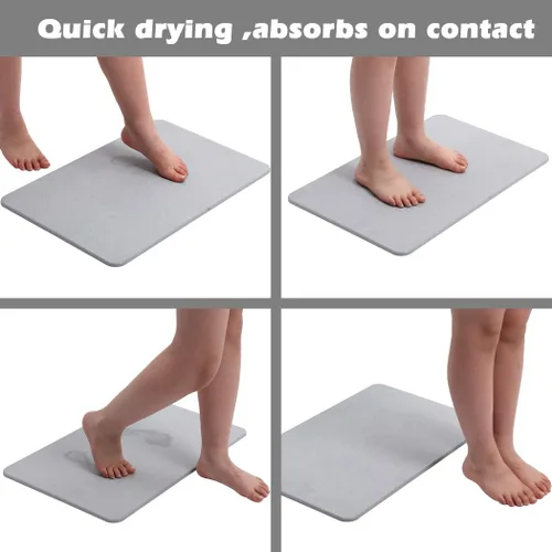 Miniatura 5 de Tapete de baño de piedra de tierra de diatomeas, tapete de baño de diatomita, grande, secado rápido de agua, almohadilla de barro de diatomeas