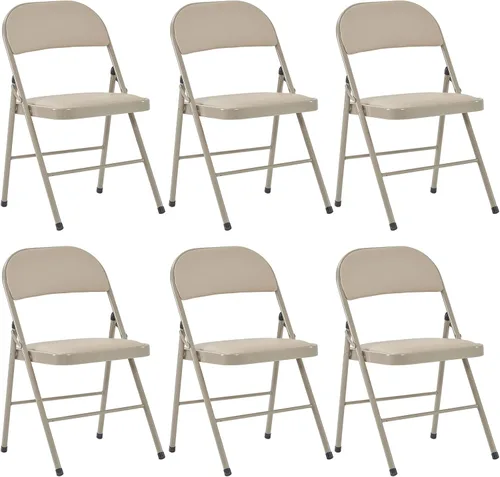 Miniatura 8 de Paquete de 4 sillas plegables negras con cojín acolchado y respaldo para interiores y exteriores, silla plegable comercial apilable portátil