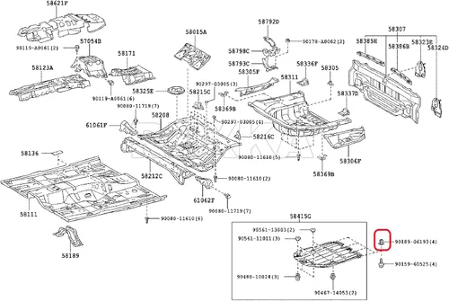 Miniatura 6 de Rexka 40 unids Soporte de parachoques delantero Splash Shield debajo de la cubierta Nylon Tuerca Ojal M5.5 Tornillo 90189-06193 para Toyota Lexus 40