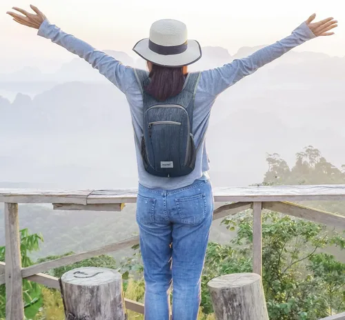 Miniatura 2 de G4Free 10L/15L Mochila para Senderismo Plegable Ligera, Mochila de Día para Caminatas, Pequeña, Viaje al Aire Libre, Bolsa de Hombro Plegable Azul