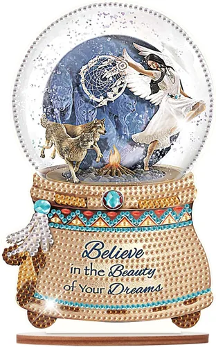 Miniatura 15 de Kits de adornos de escritorio de pintura de diamante para adultos, ángel mamá, sosteniendo bebé, arte de diamante por números, decoraciones