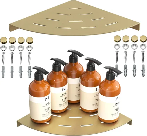 Paquete de 2 estantes esquineros para ducha, capacidad de carga de 40 libras, estante de esquina de ducha de acero inoxidable 304, no se oxida,