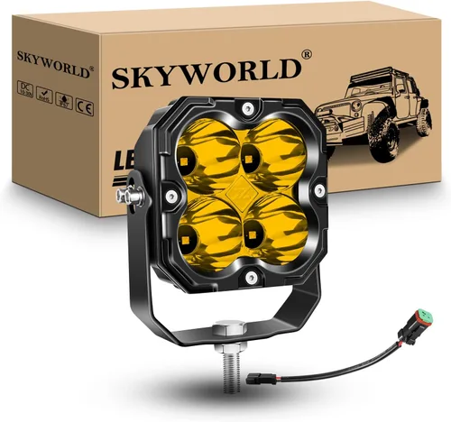 Miniatura 29 de SKYWORLD Luz LED Cuadrada Tipo Pod de 4.3 pulgadas, 30W 2500 LM, Luz Antiniebla de Conducción Todoterreno para Carro 4x4 Camión UTE ATV Barco