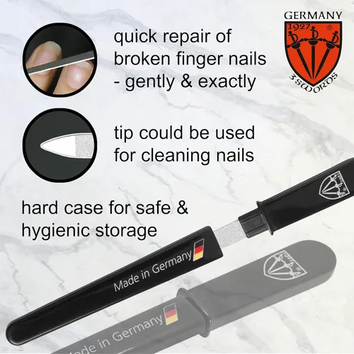 Miniatura 4 de 3 Espadas Alemania Zafiro Metal Pocket Nail File Manicura Viaje 1 PIEZA