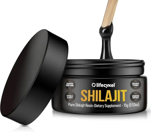 Lifecykel - Resina Shilajit pura – 0.55 onzas | Suplemento Shilajit de cosecha silvestre, rico en minerales para mayor fuerza, probado por terceros,
