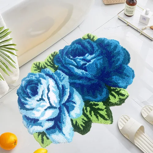 Miniatura 16 de UKELER Alfombras de baño con rosas rojas para baño, antideslizantes, absorbentes, alfombras de cocina, peludas, suaves, para dormitorio de niñas