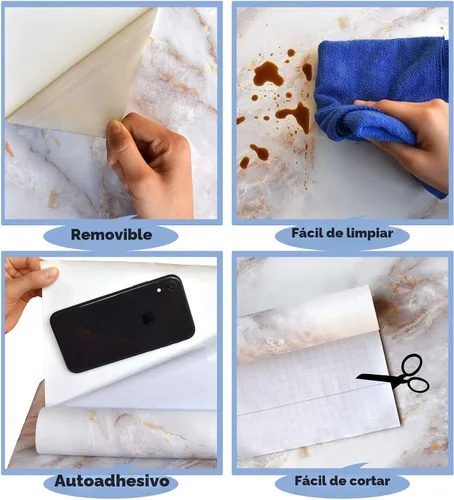 Miniatura 5 de Cohoo Home Papel de Contacto de Mármol para Encimeras Papel Tapiz de Mármol Despegar y Pegar Papel Tapiz Removible Autoadhesivo Papel Tapiz Mate