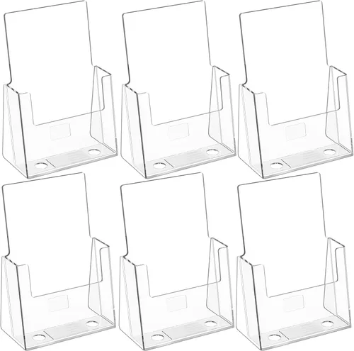 Miniatura 10 de MaxGear Soporte acrílico para folletos de 4 pulgadas, soporte de plástico transparente para libros, libros, revistas, menús, organizador multiusos