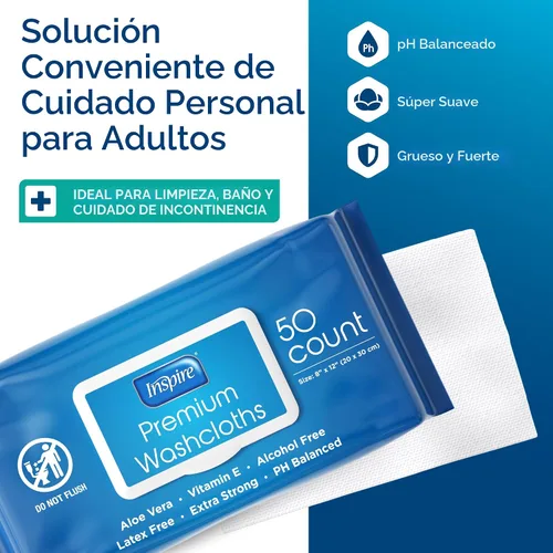 Miniatura 3 de Inspire Toallitas húmedas para adultos, paños de limpieza Toallitas para adultos para incontinencia y limpieza para personas mayores, 8 x 12