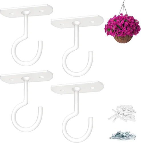 Miniatura 15 de Ganchos colgantes de metal para plantas, 6 pulgadas, paquete de 4 ganchos decorativos de pared para colgar linternas, comedero de pájaros, cesta