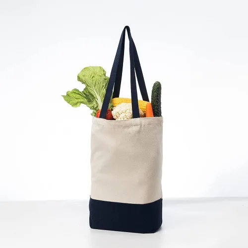 Miniatura 5 de Azuca Bolsa de lona de algodón resistente de 12 onzas con refuerzo inferior, bolsa de compras para la playa, 17 x 14 x 4 pulgadas, paquete de 6