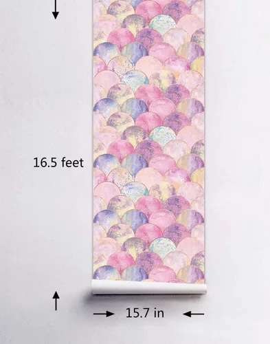 Miniatura 6 de AMAZING WALL Papel tapiz autoadhesivo color rosa degradado 63.0 in
