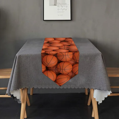 Miniatura 5 de Camino de mesa de baloncesto deportivo para cocina, comedor, fiesta, vacaciones, boda, decoración del hogar, interior y exterior, 13 x 70 pulgadas
