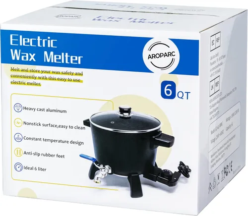 Miniatura 7 de Derretidor de cera para hacer velas, olla de fusión de cera de vela de 6 cuartos con boquilla para base de jabón de cera de soja, fácil de verter