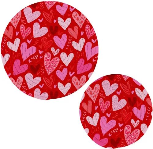 Miniatura 8 de Boccsty Tapete de salvamanteles de carnaval de Mardi Gras con cuentas de colores, 2 unidades de tejido redondo, para mesa de cocina, protector