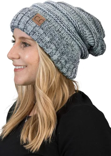 Miniatura 102 de Funky Junque Gorro de moda de punto trenzado de talla extragrande, grueso, abrigado, suave y holgado