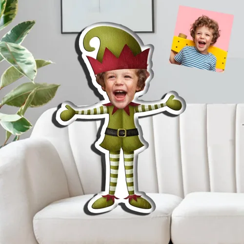 Miniatura 7 de Drawelry Almohada de Navidad con foto de cara personalizada: divertido y lindo Papá Noel animales impresión 3D retrato personalizado imagen almohada