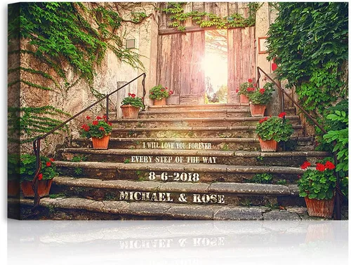 Miniatura 19 de Arte enmarcado de vacaciones con nombres de pareja en sillas de cubierta, regalo de amor perfecto para aniversario, boda. Con diferentes estilos