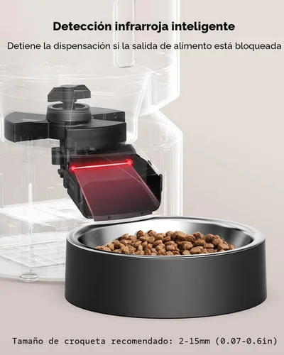 Miniatura 6 de PETLIBRO Comedero automático para gatos – Dispensador programable de alimentos para mascotas de 3 litros con almacenamiento hermético, control