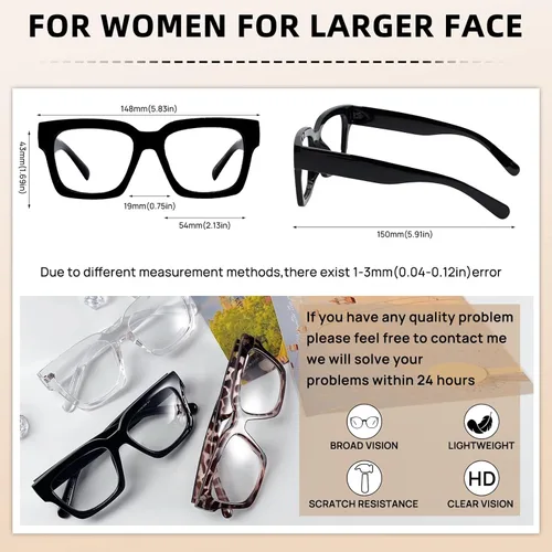 Miniatura 6 de OCCI CHIARI Gafas de lectura de marco grande para mujeres y lectores cuadrados retro