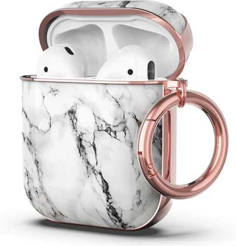 Miniatura 9 de ULAK Funda para AirPods 1 y 2, diseño elegante para AirPods para mujeres y niñas, bonito patrón de mariposa, funda protectora a prueba de golpes