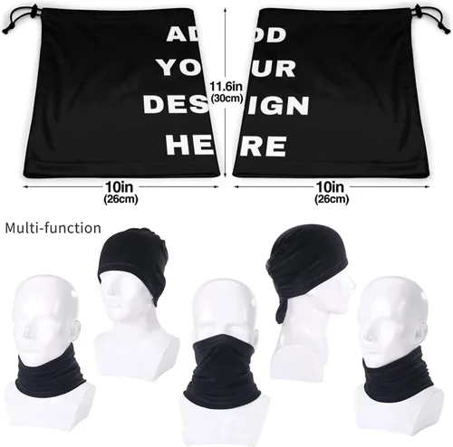 Miniatura 5 de Custom Face Mask Reusable for Men & Women,Personalized Microfiber Neck Warmer Neck Gaiter Face Mask Bandana Balaclava