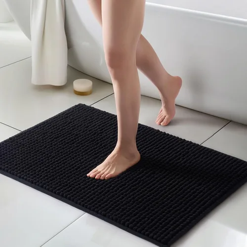Miniatura 9 de FRESHMINT Alfombra de baño de felpilla gruesa y grumosa, 17"x24", alfombrilla de baño antideslizante, accesorio decorativo suave, linda alfombrilla